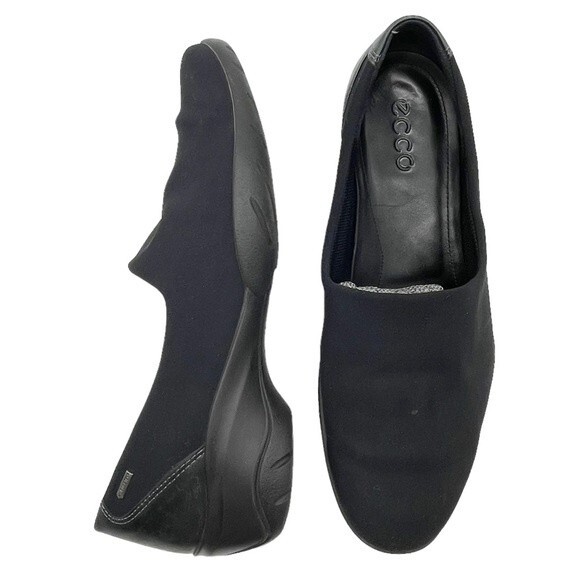 Ecco Shoes Rise GTX GoreTex Black Slip On Loafer Walking Shoes Women’s Size 40 - Picture 1 of 15
